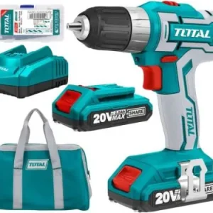 TOTAL Accu boor-/schroevendraaier, 20 V Li-ion (2x), 2000 mAh, industrieel TDLI2002 Professioneel
