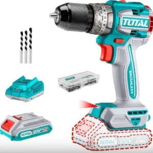 TOTAL Accu-slagboormachine/schroevendraaier, borstelloos, 20 V Li-ion (2x), industrieel TIDLI20602E Betrouwbaar