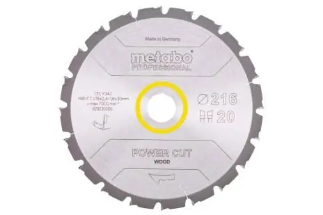 Aanbieding METABO Zaagblad KGS 216 HW/CT 216 x 30 mm, 20 tanden 628230000