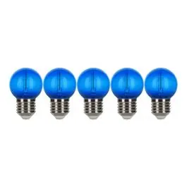 5 stuks LED Party Bulb Filament Kogel E27 0.6W Blauw IP44| SameLight.nl Budget