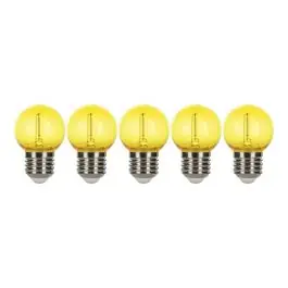 5 stuks LED Party Bulb Filament Kogel E27 0.6W Geel IP44| SameLight.nl Shop Nu