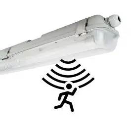 Weekendaanbieding Opbouw TL-armatuur IP65 126cm met sensor incl. 2x LED TL-buis 18W/840 1800lm| SameLight.nl