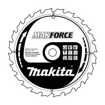 Actieprijs MAKITA houtzaagblad MAKFORCE 180x2,4x30 mm 16 tanden B-08193