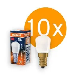 10 stuks Osram Gloeilamp ovenlamp E14 230V 15W Mat 300ºC hittebestendig| SameLight.nl Gecertificeerd