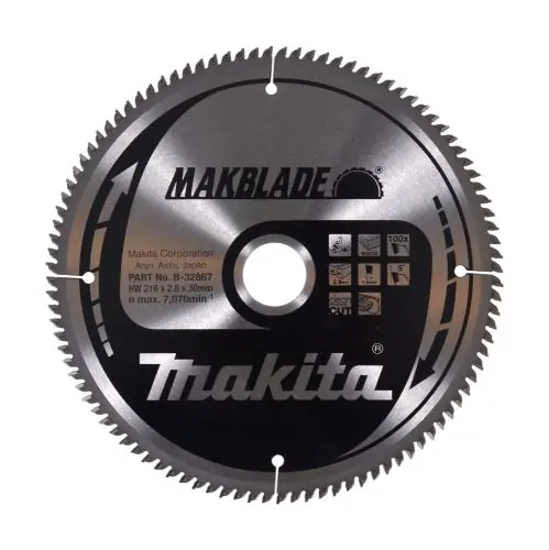 Alleen Vandaag MAKITA houtzaagblad MAKBLADE 216x2,8x30 mm 100 tanden B-32867