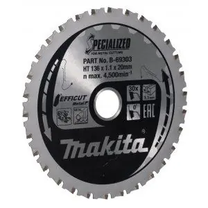 Voordeelprijs MAKITA zaagblad staal Efficut 136x1,1x20 mm 30 tanden B-69303