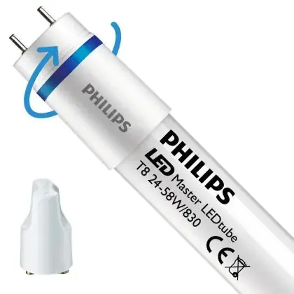 Philips LED Buis T8 MASTER (EM/Mains) Ultra Output 24W 3400lm - 830 Warm Wit | 150cm - Vervangt 58W Modern