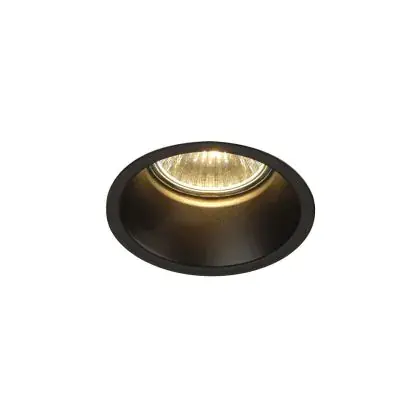 Handgemaakt SLV Horn 1 Spot Circulair Zwart Rond | Zaagmaat 75mm - Geschikt voor 1x GU10