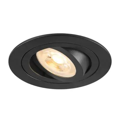 Voordeelprijs SLV New Tria 75 Spot Aluminium Zwart Rond | Zaagmaat 75mm - Geschikt voor 1x GU10