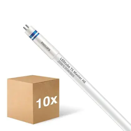 Wereldwijde Verzending Voordeelpak 10x Philips LED Buis T5 MASTER (HF) High Efficiency 20W 3000lm - 865 Daglicht | 145cm - Vervangt 35W