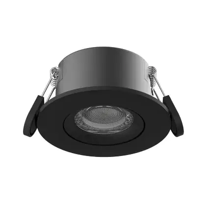 Noxion LED Spot Ares Firerated 6W 540lm 927-940 3CCT- Kantelbaar Zwart| Zaagmaat 68mm Ambachtelijk