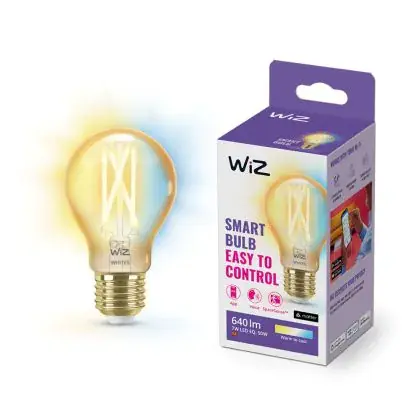 WiZ Smart LED E27 Peer A60 Filament Goud 7W 640lm | Beste Kleurweergave - Dimbaar - Vervangt 50W Nieuw