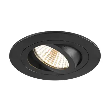 Fabrieksprijs SLV New Tria 75 Spot Aluminium Zwart Rond 8.3W 705lm 38D - 927 Zeer Warm Wit | Zaagmaat 75mm - Beste Kleurweergave - Dimbaar