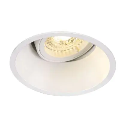 Exclusief SLV Horn-T Spot Aluminium Wit Rond | Zaagmaat 97mm - Geschikt voor 1x GU10