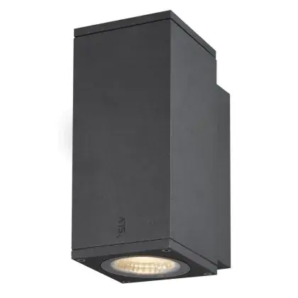 Actieprijs SLV Enola S Wandlamp Aluminium Grijs Vierkant 6W 500lm - 940 Koel Wit | Buitenverlichting - IP65 - Beste Kleurweergave