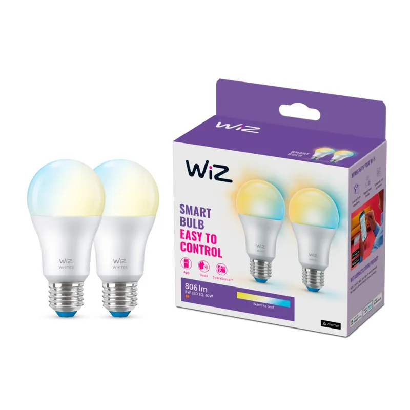 WiZ 2x E27 Ledlamp Warm tot Koelwit Licht 929003781942 Beperkte Voorraad