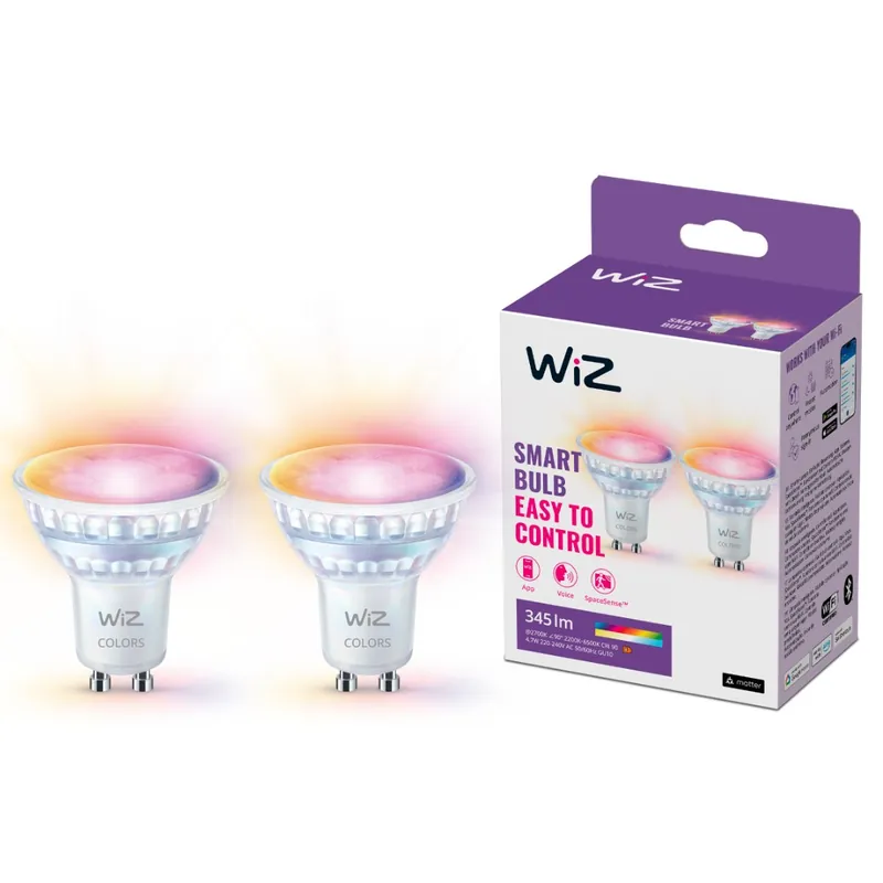 WiZ 2x GU10 Ledlamp Gekleurd en Wit Licht 929003772342 Goedkoop