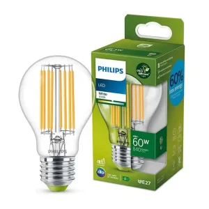 1x Philips LED Filament Lamp (G-4W (60W), E27, 3000K) Beperkt Aanbod