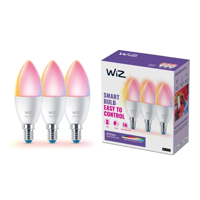WiZ 3x E14 Kaars Gekleurd en Wit Licht 929002448833 Superprijs